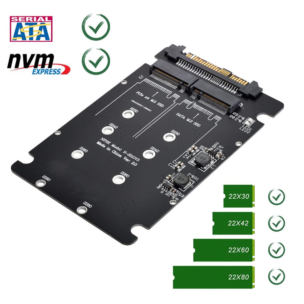 NVME U.2 to Combo NGFF M.2 M-Key SATA PCIe SSD Adapter for Mainboard Replace SSD 750 p3600 p3700