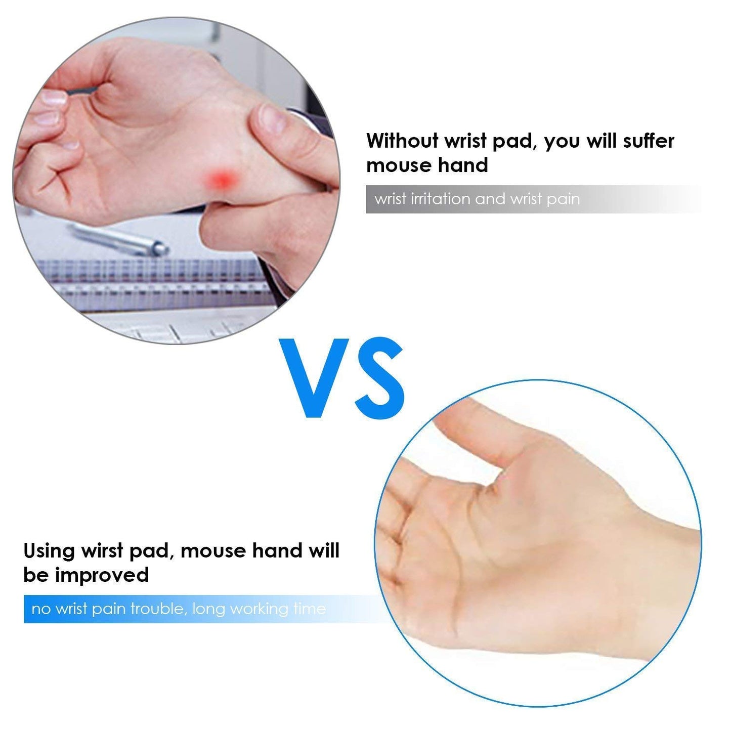 Hi-Lite Essentials Gel Mouse Pad, Ergonomic Mouse Pad with Gel Wrist Rest Support, Gaming Mouse Pad