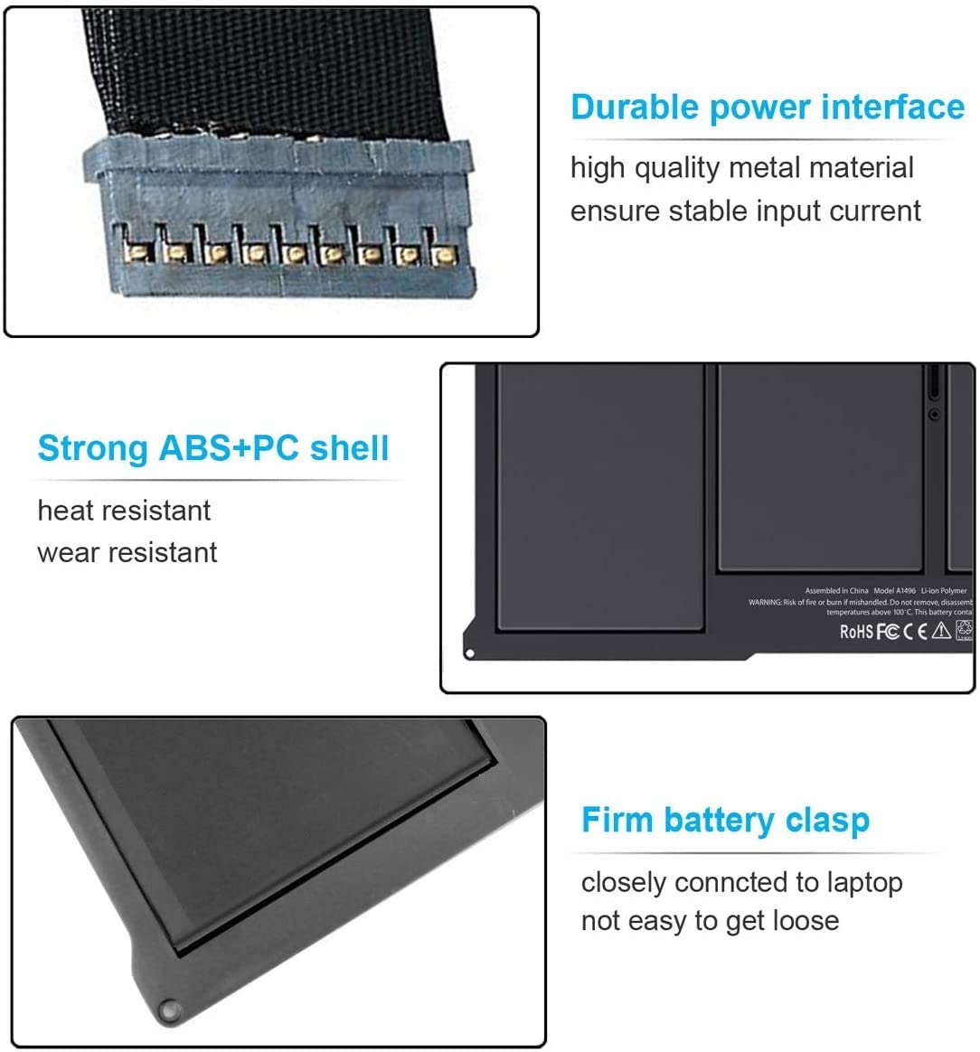 OEM Laptop Battery Compatible for MacBook Air 13 inch A1466 A1369 (2017, Early 2015, Early 2014, Mid 2013, Mid 2012, Mid 2011 and Late 2010 Version), fits A1377 A1405 A1496 Laptop Battery