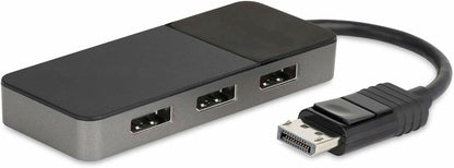 Original 3-Port DisplayPort 1.4 Splitter, DisplayPort to 3x DP Multi-Monitor Adapter, Triple 4K Computer MST Hub, USB Bus-Powered, Windows Only