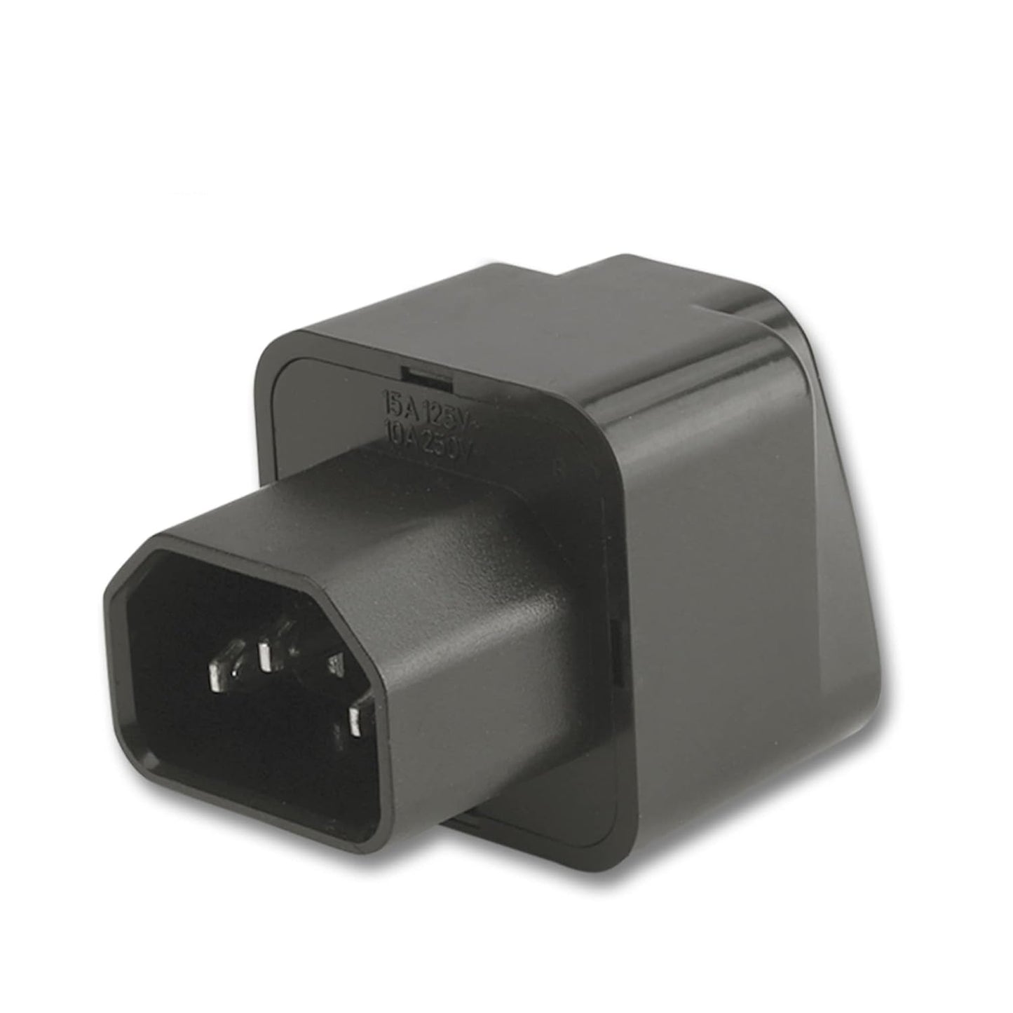 IEC C14 Male to Universal Female Socket Power Adapter | AC Adapter for PC, Servers, Monitors, Networking Equipment | 250V 10A | Pack of 2