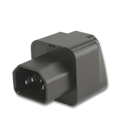 IEC C14 Male to Universal Female Socket Power Adapter | AC Adapter for PC, Servers, Monitors, Networking Equipment | 250V 10A | Pack of 2