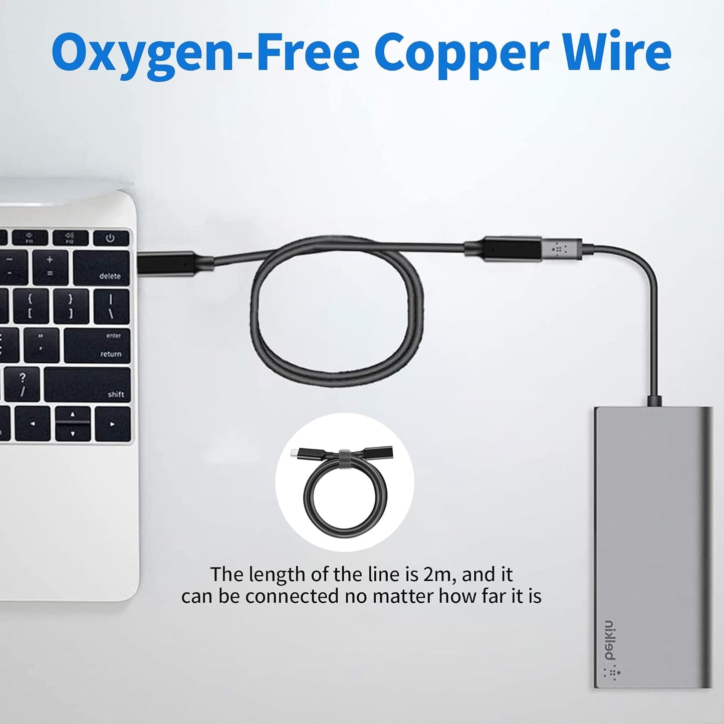 USB C Extension Cable 1.5ft, 100W USB Type C Male to Female Fast Charging Cable, 10Gbps Data Transfer, 4K@60Hz Hd Video Output Compatible with iPad Pro, MacBook Pro, Dell, Black