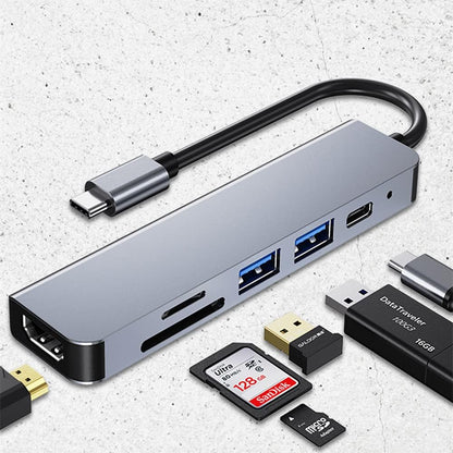 USB Type-C Hub with 1 x HDMI, 1 X CARD READER, 1 X USB C PD PORT and 2 X USB 3.0 PORTS For Macbook, HP, Dell, Lenovo and other models