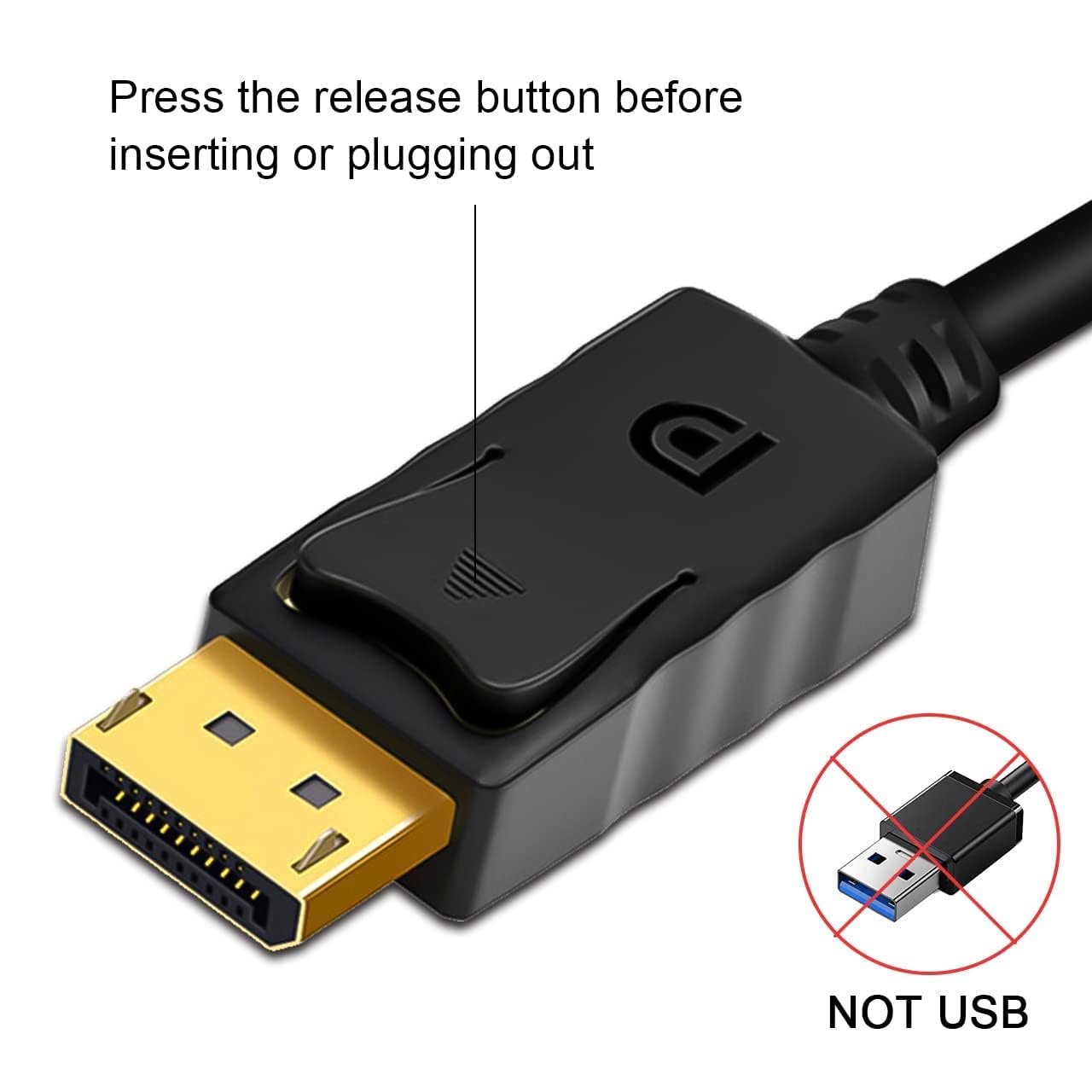 Hi-Lite Essentials DisplayPort to HDMI Cable, Uni-Directional DP to HDMI Converter Gold-Plated DP Display Port to HDMI Converter Cable (Male to Male) for Labtop PCs to HDTV, Monitor, Projector with HDMI Port