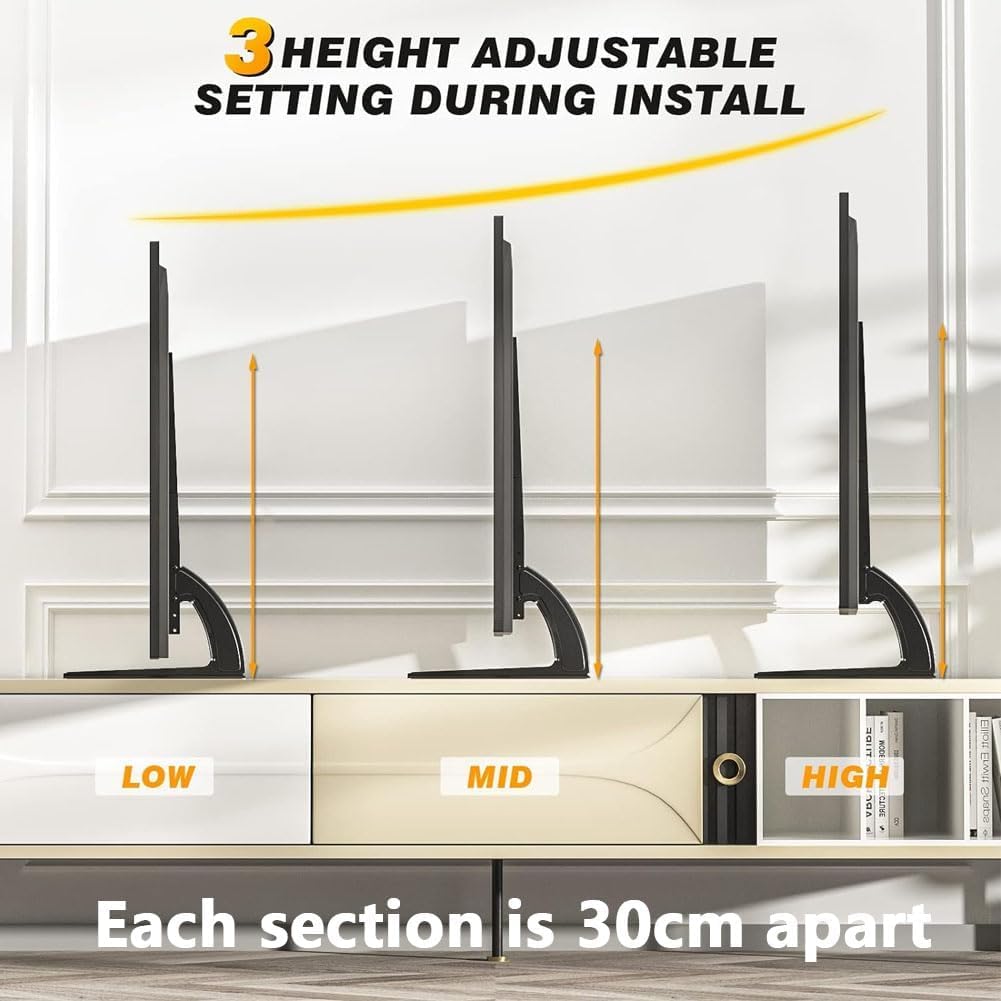 Universal Table Top Tv Stand for 19" to 45" Inch TV or Monitor Table Stand for LCD LED Flat TV with Mount and Height Adjustment, Weighting Capacity Upto 45 kgs