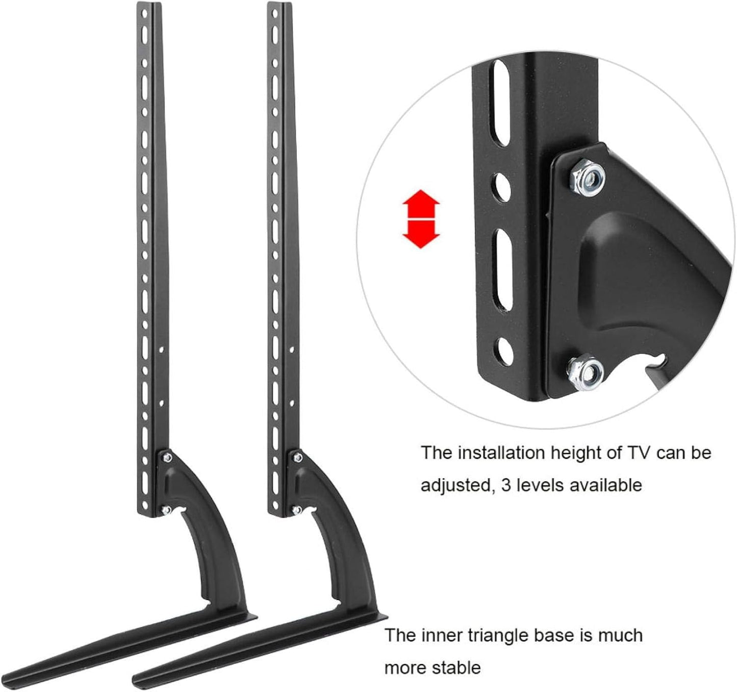 Universal Table Top Tv Stand for 19" to 45" Inch TV or Monitor Table Stand for LCD LED Flat TV with Mount and Height Adjustment, Weighting Capacity Upto 45 kgs