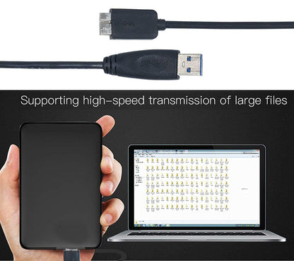 USB 3.0 High Speed Portable External Hard Disk Cable | Speed Upto 5 Gbps | Compatible with WD, Segate, Toshiba, Lacie | Length : 30 Cm / 1 Ft