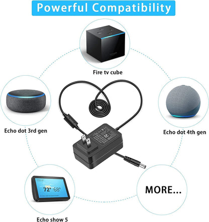 Original 15W 12V Power Adapter for Amazon Echo Dot 4th Gen and Echo Dot 3rd Gen