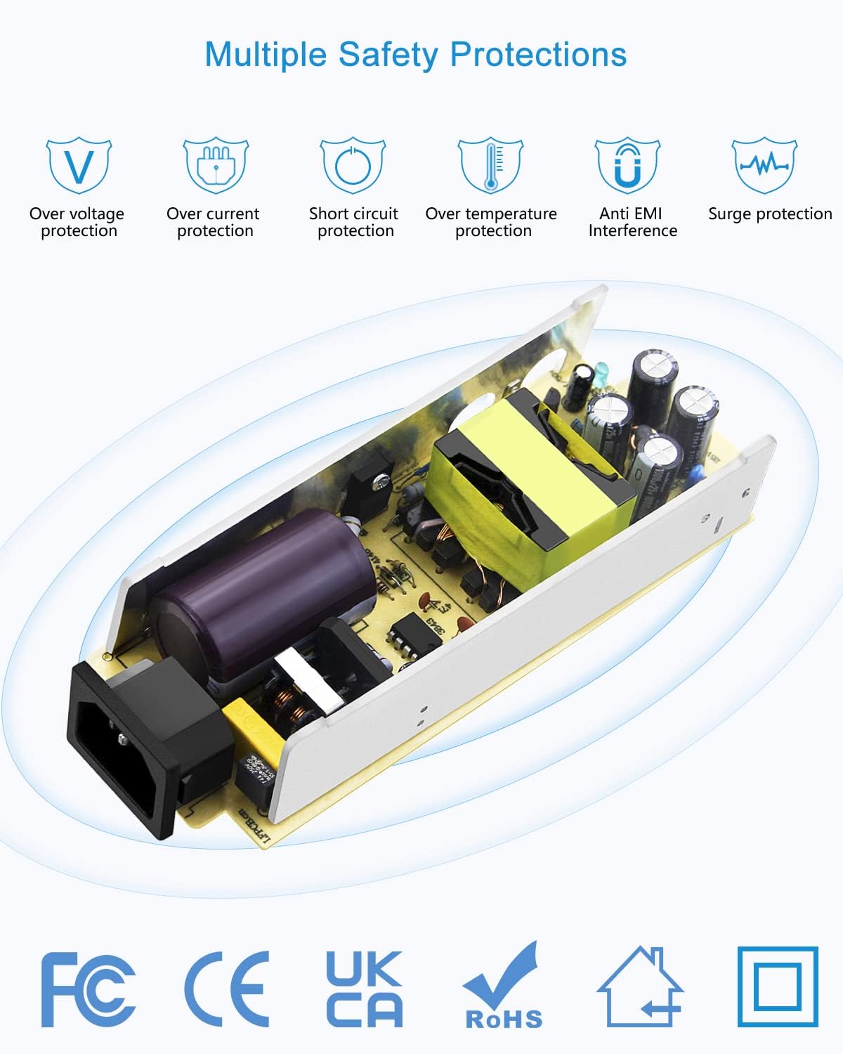 High-Power AC to DC Converter - AC-100V/240V to DC-12V 10A 120W (150W Peak) Car Cigarette Lighter Socket Adapter for Inflators, Car Refrigerators, and More