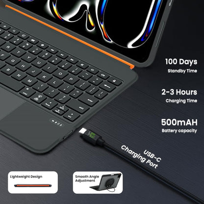 Magic Keyboard Case iPad A16 2025, iPad Air M3 & M2, iPad Air 5th Gen & 4th Gen, iPad Pro 11 4th/3rd/2nd/1st with Floating Cantilever Stand, Smart Trackpad, 7 Color Backlit, Pencil Holder