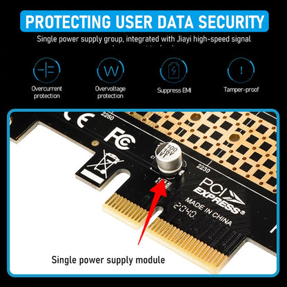 M.2 NVMe to PCI-E X4 Adapter High Speed M.2 NVMe to PCI-E X4 Adapter Universal M.2 NVMe to PCI-E X4 Interface Compatible with M.2 NVme2230/2242/2260/2280