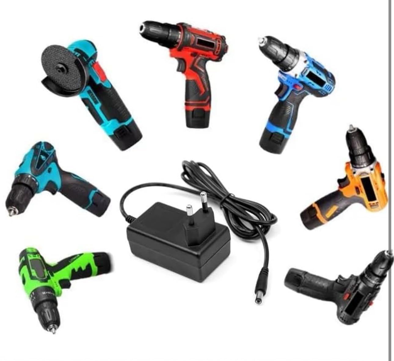 Lithium Ion Battery Charger - 21V | AC-DC Adapter for Drill, Washer Gun, E-Cycle, Power Tools | Fast Charging, LED Indicator | Overload, Overheat & Short Circuit Protection | 100-240V