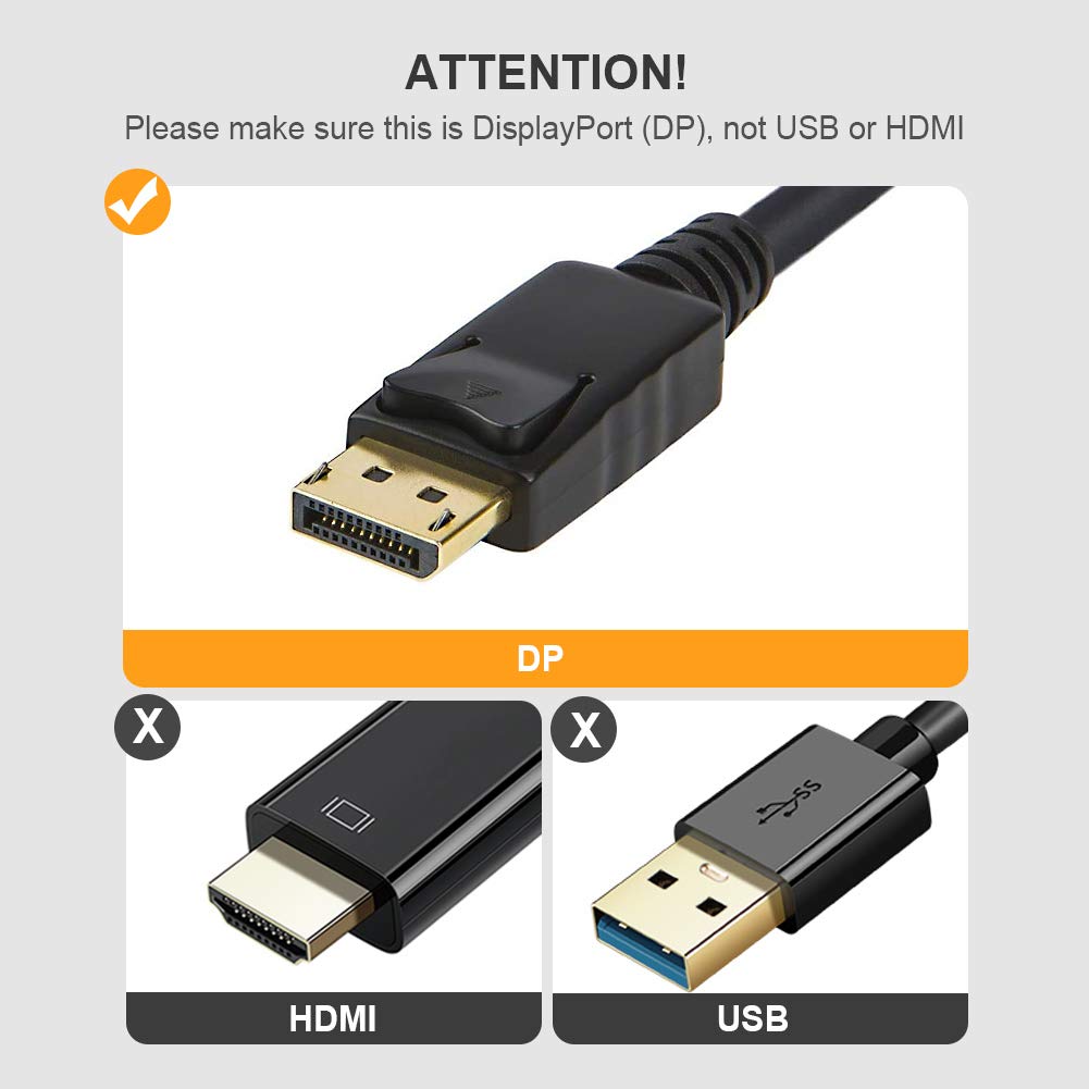 Hi-Lite Essentials Active DisplayPort to DVI Cable, 6FT Displayport To DVI Cable Adapter, DP to DVI 24+1 Connector (Not HDMI To DVI) 1.5 m DVI Cable