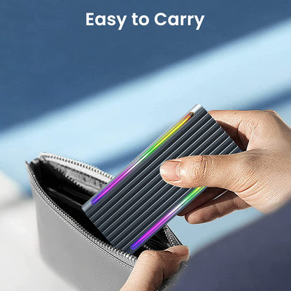 RGB M.2 NVME SATA SSD Enclosure, Dual Protocol RGB Aluminum Alloy SSD Case with USB C 3.1 Gen 2 USB3.0 to M.2 M-Key B+M Key Enclosure, Support Up to 2TB, Fits 2242 2260 2280, USB & USB C Devices