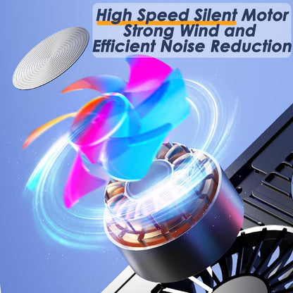 Laptop Cooling Pad for 11-17.3 Inch Gaming Laptops, Foldable Laptop Stand Riser Holder with 4 Quiet Fans for Notebook, Portable Laptop Cooler with 7 Adjustable Height, LED Lights