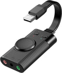USB Sound Card, External Sound Card with Volume Control, USB to 3.5mm Jack Audio Adapter for Windows, Mac, PC, Laptop, Desktop, Headset, Switch and More, Plug & Play No Drivers Needed