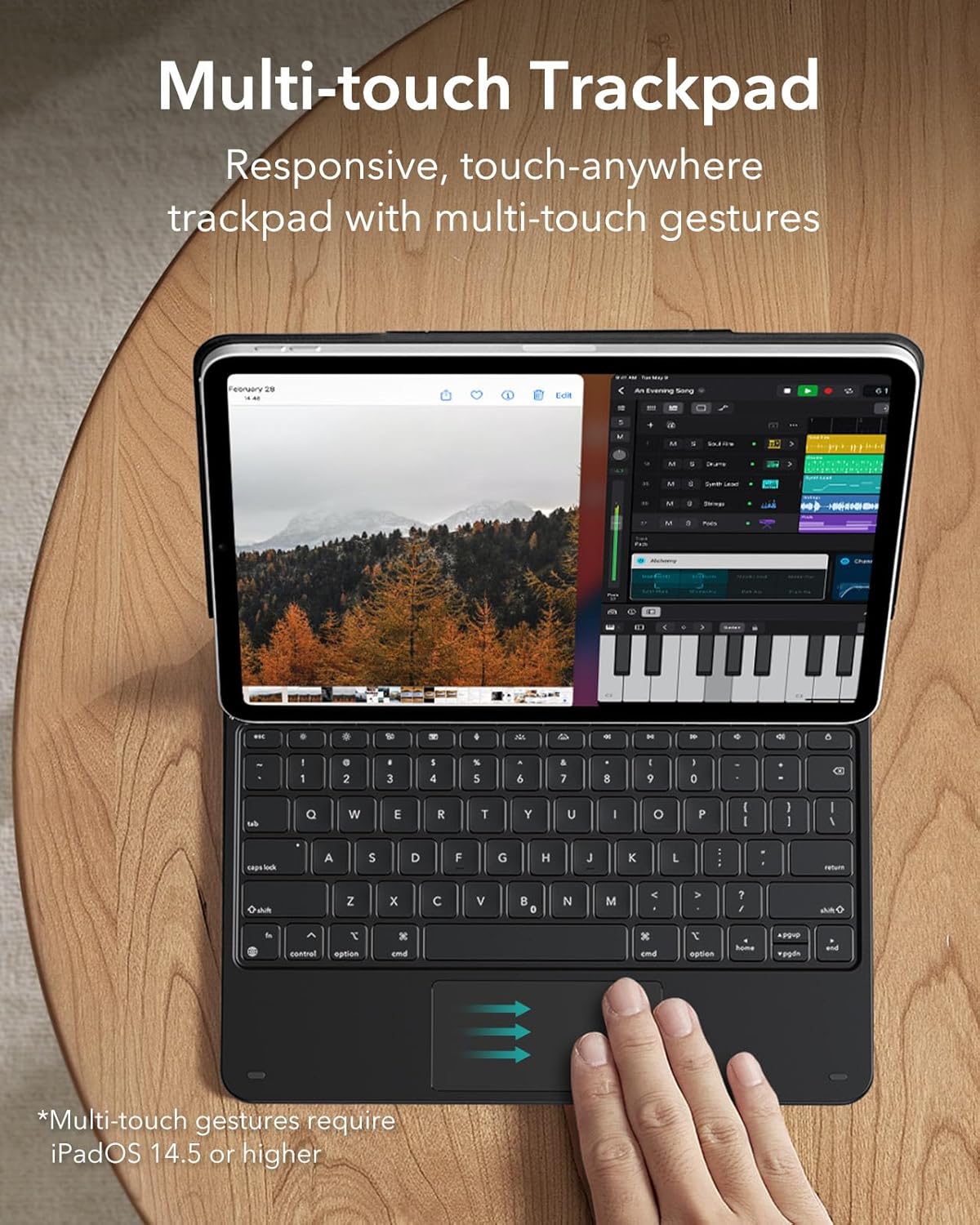 Magic Keyboard Case for Apple iPad Pro 13 inch 2024/2025 M4/M5 | RGB Backlit with All Gesture Trackpad | Rechargeable, Bluetooth, Auto Sleep/Wake, Cantilever Design