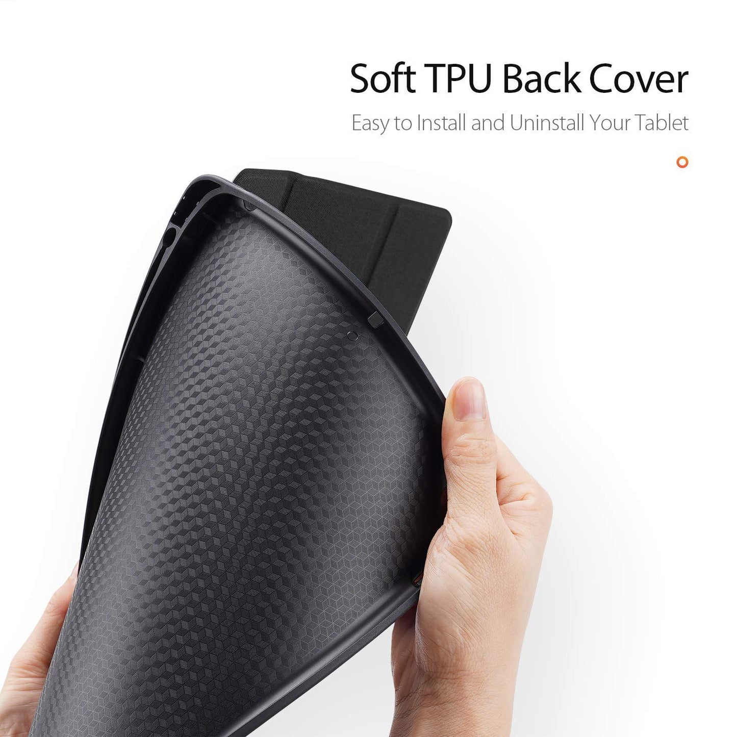Smart Flexible Trifold Flip Stand Case Cover with Pencil Holder for New iPad 9.7 inch 2018/2017 6th/5th Generation - Black