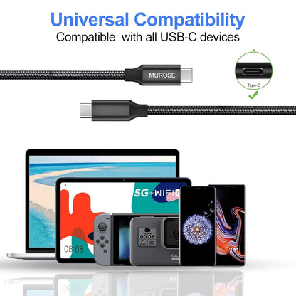 MUROSE USB C Cable to USB C 14.8 FT (About 4.5 M) Video Transmission/ Data Transfer/ Charging Cord with E-Marker Chipset, Compatible with Dell, MacBook, Gaming Box, etc.