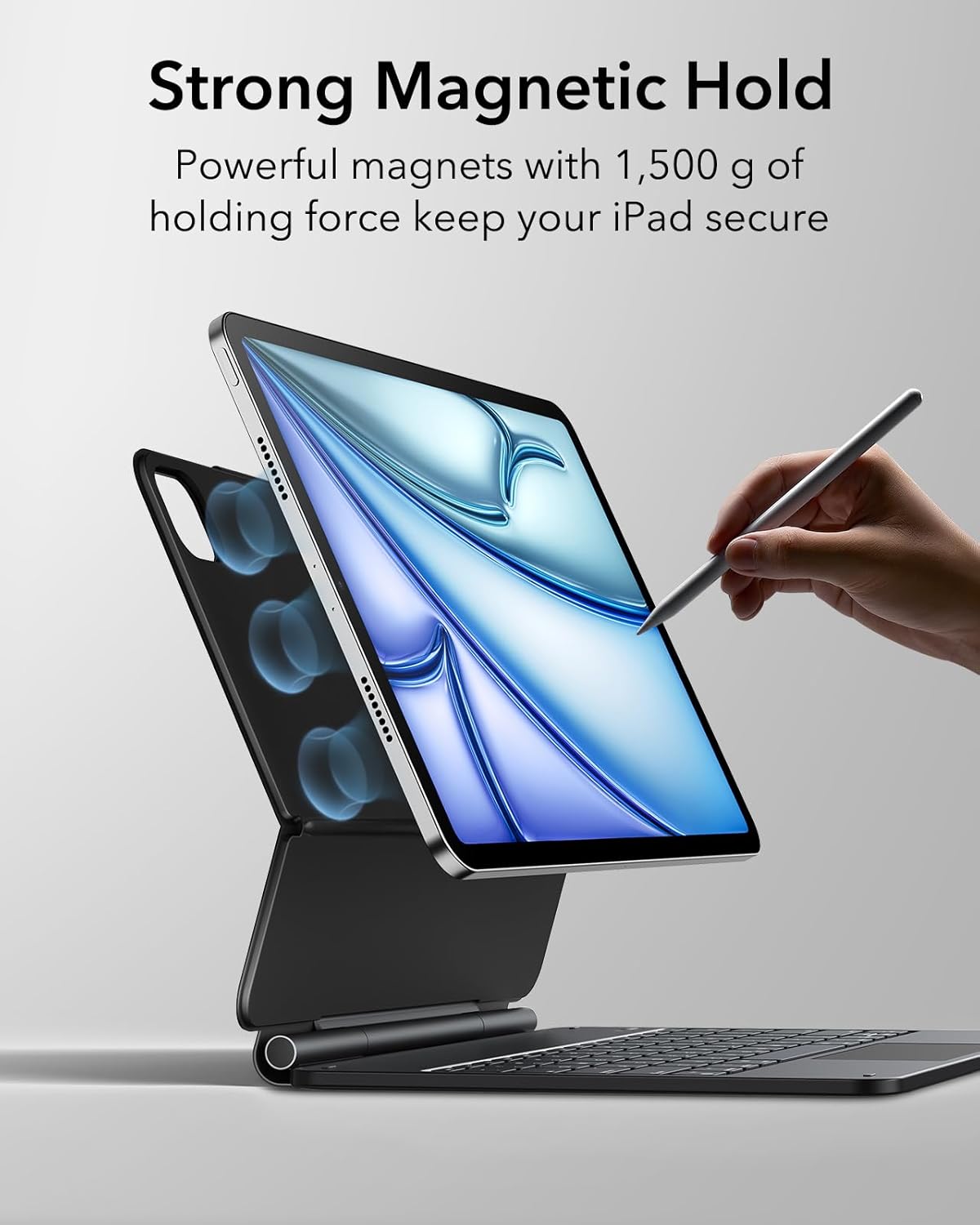 Magic Keyboard Case for Apple iPad Pro 13 inch 2024/2025 M4/M5 | RGB Backlit with All Gesture Trackpad | Rechargeable, Bluetooth, Auto Sleep/Wake, Cantilever Design