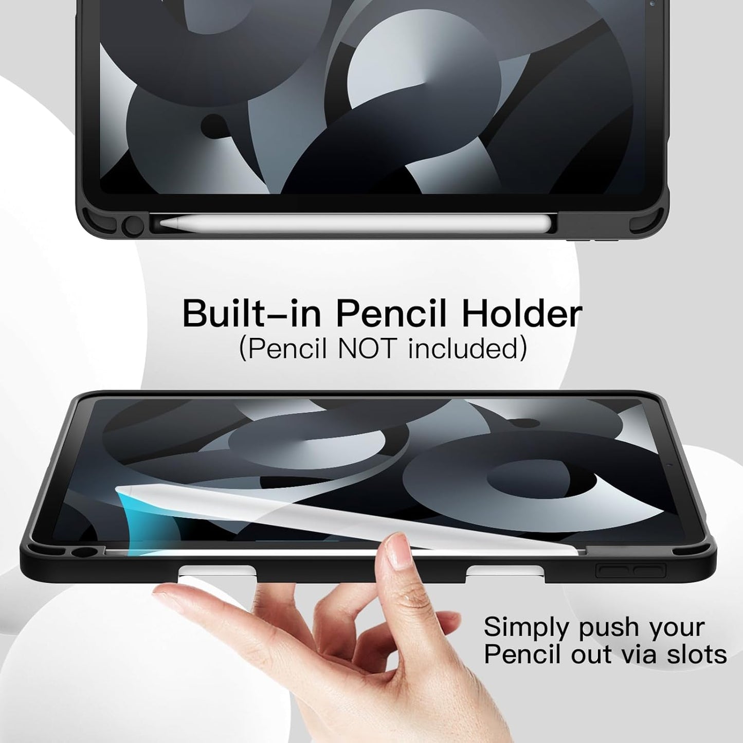 Smart Cover Case for iPad Air 11-Inch M4/M3/M2 (2026/2025/2024) & iPad Air 10.9 (2022/2020 5th/4th Generation) | Pencil Holder | Slim Tablet Cover with Soft TPU Back
