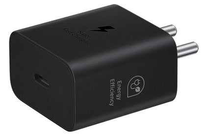 Samsung Imported 25W USB Type-C Travel Adaptor Without Cable for Google Pixel, Xiaomi, Motorola, iPhone, Samsung Galaxy Tab S/A Series, Galaxy S10/M54/M55/A80/A90/S25/S24, Black