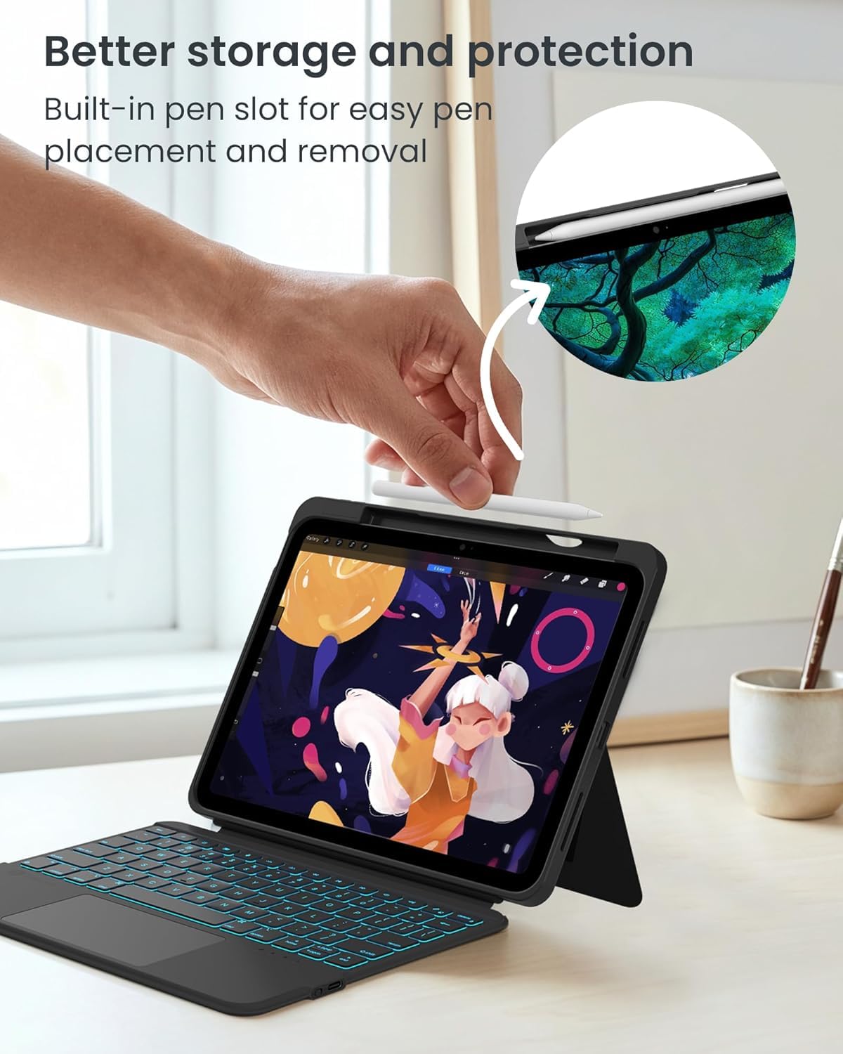 Wireless Bluetooth TouchPad Backlit Keyboard Case for iPad 11th Gen A16/10th Gen, iPad Air 11 M4/M2/M3(2026/2025/2024), iPad Pro 11 inch 4th/3rd/2nd/1st Gen, iPad Air 5th/4th Gen 10.9 inch | Grey