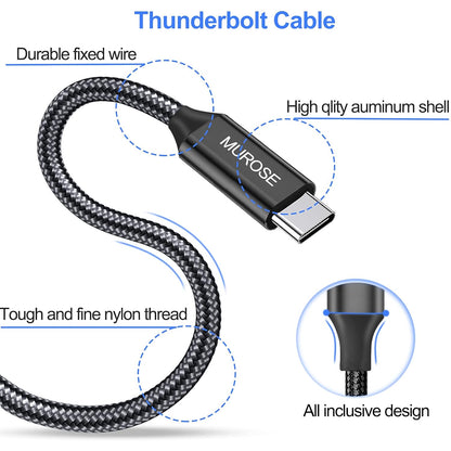 MUROSE USB C Cable to USB C 14.8 FT (About 4.5 M) Video Transmission/ Data Transfer/ Charging Cord with E-Marker Chipset, Compatible with Dell, MacBook, Gaming Box, etc.