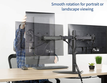 Hi-Lite Essentials Dual Monitor Desk Arm 13"-27" 100 x 100 mm VESA Swivel & tilt Table Top Stand