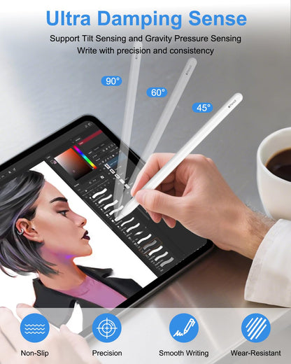 Replacement Tips for Apple Pencil Pro/2nd Gen/1st Gen/USB C, 6 Pack Apple Pencil Tips with Storage Case, Precise Control iPad Pen Tip, iPad Pro Pencil Tip Sets, Apple Pen Tip Sets