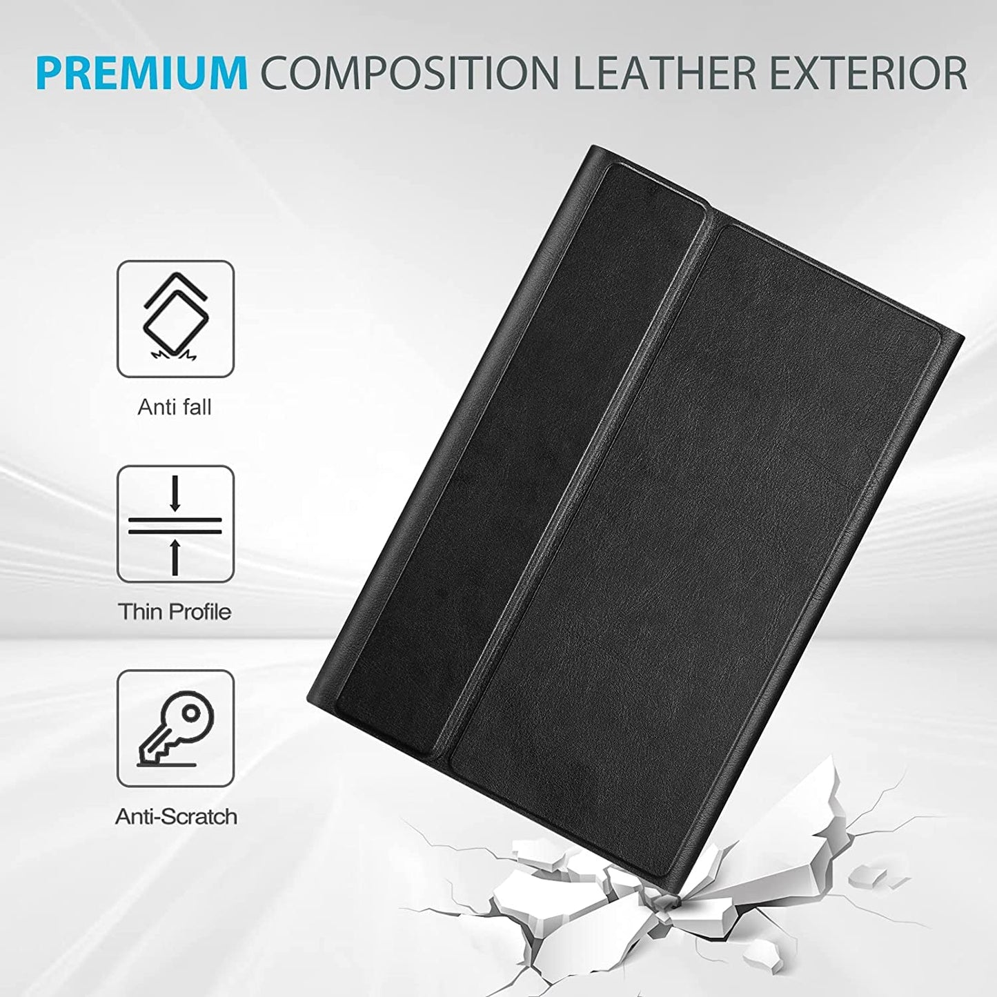 Hi-Lite Essentials iPad Cover Case with Keyboard for iPad 11 (A16, 2025) & 10th Gen with Multi Viewing Angle, PU Leather, Magnetic Detachable Wireless Keyboard case, Pencil Holder