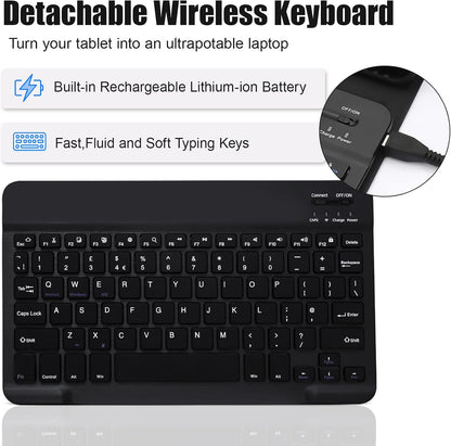 Hi-Lite Essentials iPad Cover with Keyboard for iPad Air 13 inch M2 2024, Keyboard Case for iPad Pro 12.9 6th/5th Generation, Wireless Detachable Keyboard- with Pencil Holder for New iPad Air 13-inch/iPad Pro 12.9