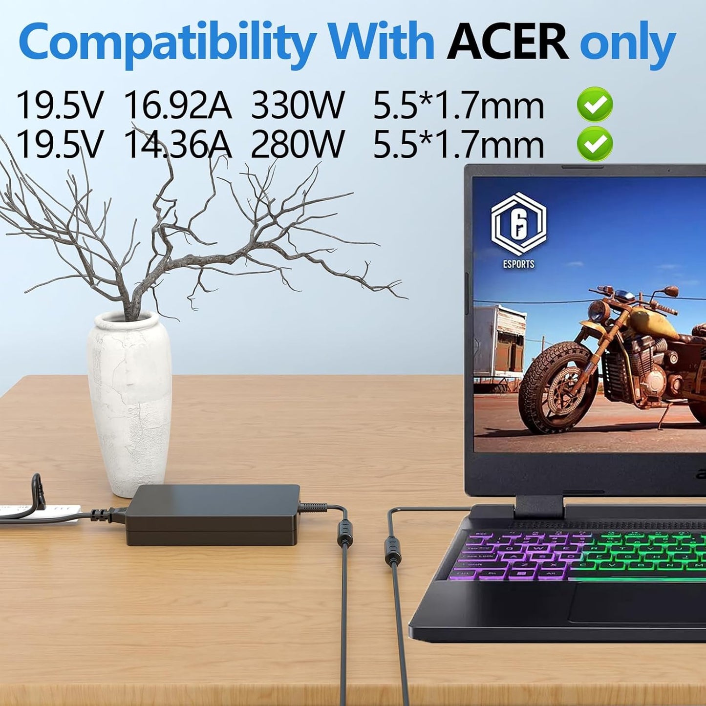 OEM Acer 330W 19.5V 16.9A AC Laptop charger for Acer Concept D, Predator Helios, Presator Triton