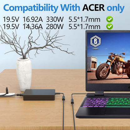 OEM Acer 330W 19.5V 16.9A AC Laptop charger for Acer Concept D, Predator Helios, Presator Triton