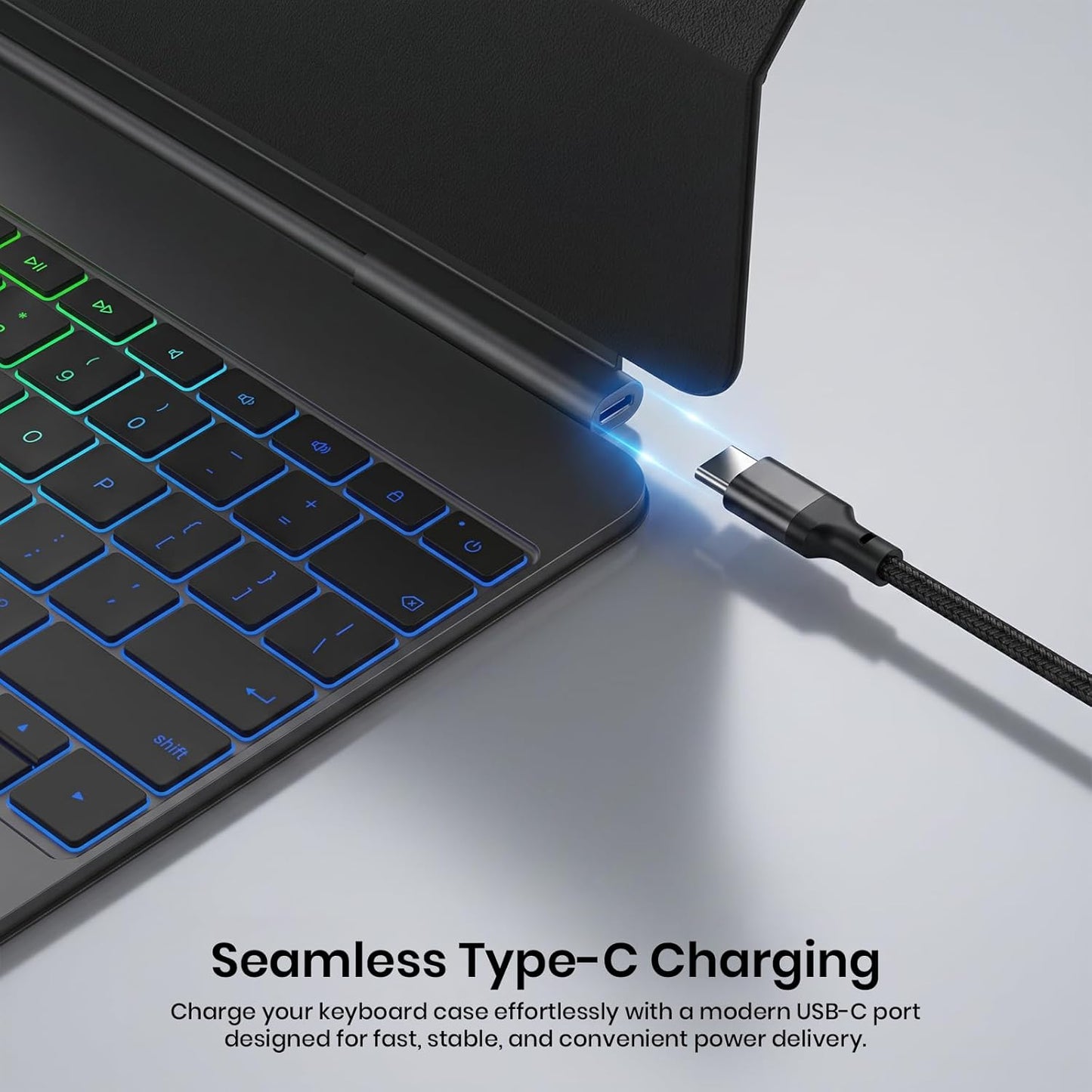 Magic Keyboard Case for iPad Pro 11 M5 2025 & M4 2024 | RGB Backlit with All Gesture Trackpad | Rechargeable, Bluetooth, Auto Sleep/Wake, Cantilever Design | (NOT fit Pro 11(4th/3rd/2nd/1st),A16/10th/ Air 11)