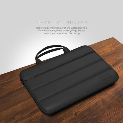 Premium Fluffy Laptop Sleeve 13.3"-14.5" Inch | Lightweight & Shockproof Protection | Puffy Laptop Bag Compatible for MacBook Air, MacBook Pro, Surface Pro X/7/6/5/4M, HP, Dell, ASUS and Lenovo (Black)