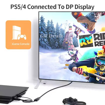 Hi-Lite Essentials 4K 30Hz HDMI to DisplayPort Video Adapter with USB Power | HDMI 1.4 (Male) to DP 1.2 (Female) Active Monitor Converter (HD2DP)