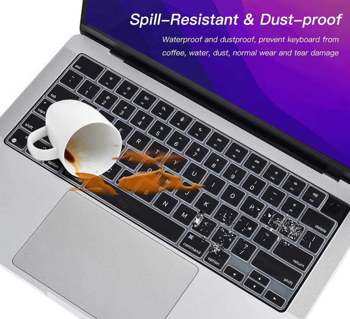 Keyguard Cover for MacBook Air/ Pro M2 2022 Ultra Thin Keyboard Cover Skin (Compatible with 13.6". 14", 15")