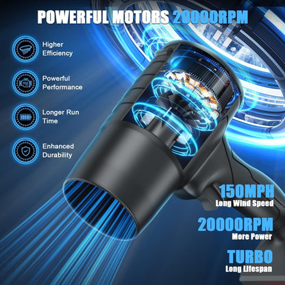 Multiple Use Turbojet Air Blower Fan Cordless Car Dryer Air Blower Handheld High Powered | Portable Car Dryer | Hair Dryer | Air Blower for Cleaning