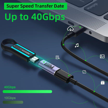 USB C Female to Female Adapter, 40Gbps Data, 100W PD Fast Charge, 8K@60Hz Video, Thunderbolt 4 Type C Coupler Extension for iPhone 17/16/15, Samsung S26/25/24, Mac, iPad, Laptop Tablet,Phone