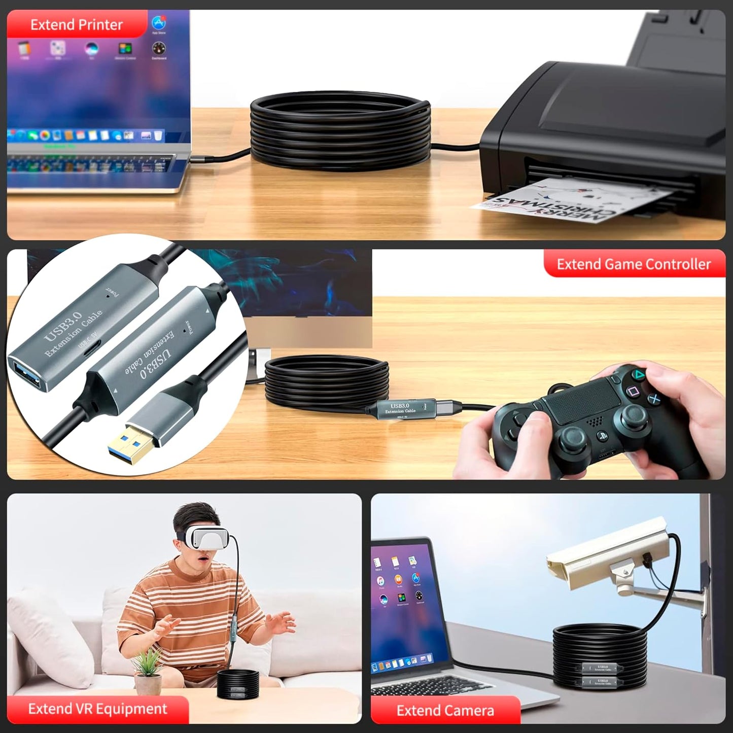 Neoport High Speed USB 3.0 Extension Cable Suitable for PTZ Camera, Hard Disk, Printers and other devices