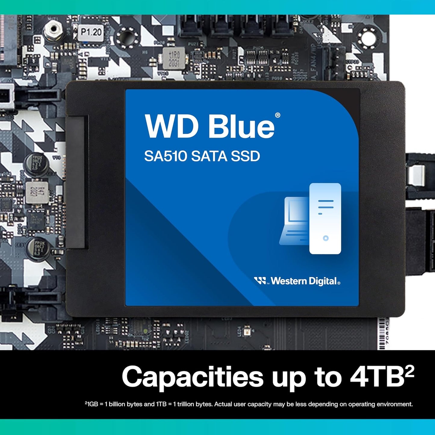 Western Digital WD Blue SA510 SATA 500GB, Up to 560MB/s, 2.5 Inch/7 mm, 5Y Warranty, Internal Solid State Drive (SSD) (WDS500G3B0A) | Sata III 6GB per S, 2.5in/7mm, Read Up to 560MB per S, Write Up to 510MB per S, 200 Tbw, 5-Year Warranty