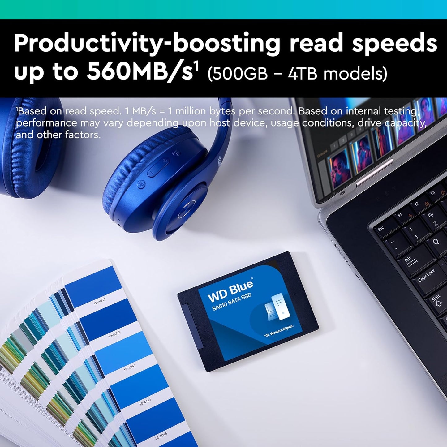 Western Digital WD Blue SA510 SATA 500GB, Up to 560MB/s, 2.5 Inch/7 mm, 5Y Warranty, Internal Solid State Drive (SSD) (WDS500G3B0A) | Sata III 6GB per S, 2.5in/7mm, Read Up to 560MB per S, Write Up to 510MB per S, 200 Tbw, 5-Year Warranty