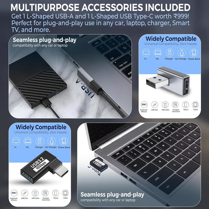 2 in 1 Airlink Wireless CarPlay Adapter | Android Auto Adapter for Car | Convert Wired to Wireless,Bluetooth Connectivity for Cars, OEM Installed Wired Android Auto/CarPlay (Black)