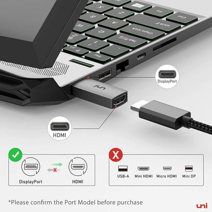 Uni DisplayPort to HDMI adapter, 4K UHD DP to HDMI converter