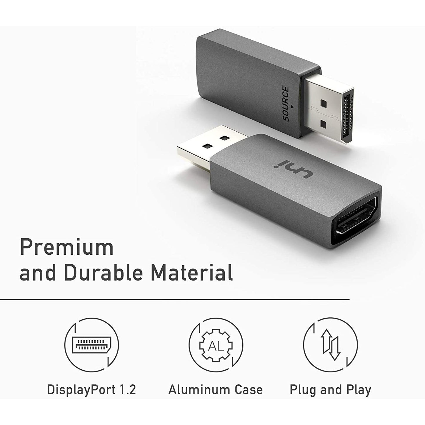 Uni DisplayPort to HDMI adapter, 4K UHD DP to HDMI converter