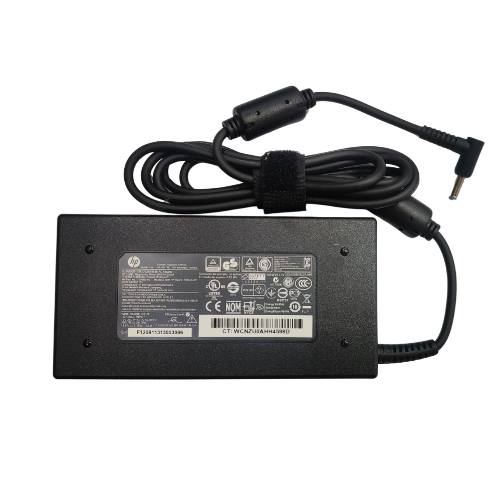 hp 120w blue pin laptop charger adapter