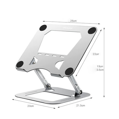 Rotating 360 degrees Adjustable Foldable Desktop Aluminum Alloy Laptop Stand (Silver)