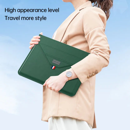 Leather Laptop Sleeve with Case Stand Feature Compatible with MacBook 13 inch 14 inch All Models